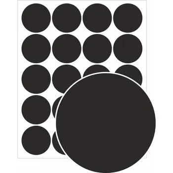 Papír Samolepící kolečko - černé čisté samolepící vinylová fólie 50 mm - 16 ks