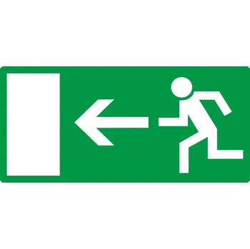 Únikový východ vlevo plast 0,5mm 200 x 100 mm