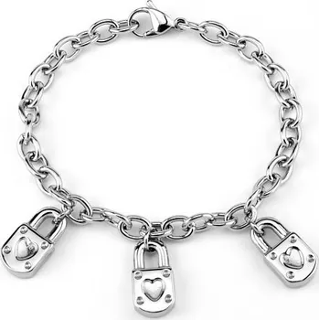 Náramek WEST SIDE ocelový náramek se zámky 19cm KMMB43819