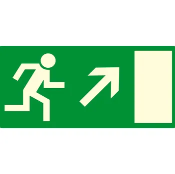 Fotoluminiscenční tabulka - únik vpravo nahoru fotoluminscenční samolepka 300 x 150 mm