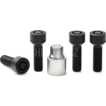 Autodoplněk Pojistné bezpečnostní šrouby M14x1,5x40 kulová R13, klíč 17, SICUSTAR BVN540R13, Audi, Škoda, černé