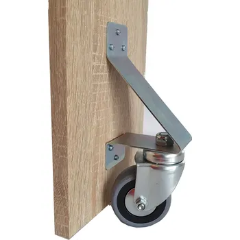 Nábytkové kování Komplet boční uchycení kolečka - otočné gumové 60mm