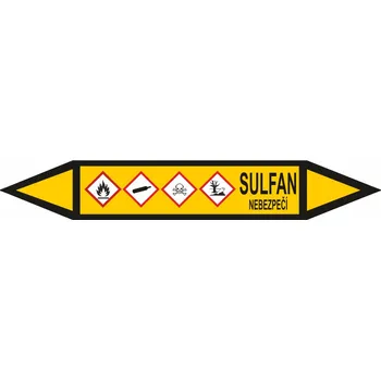 Oboustranná šipka GHS - Sulfan Samolepka PVC 2: 472 x 74 mm