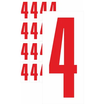 Speciální papír Čísla samolepicí 4 červená samolepící vinylová fólie velikost znaku 95 mm