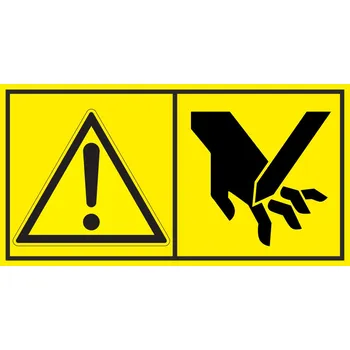 Značení Výstraha - Nebezpečí useknutí prstů na ruce samolepící vinylová fólie 45 x 85 mm