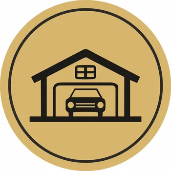 Samolepící etiketa Garáž - zlatá mat samolepící vinylová fólie 90x90 mm