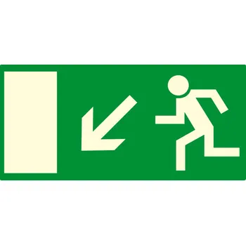 Fotoluminiscenční tabulka - únik vlevo dolů fotoluminscenční plast 300 x 150 mm