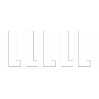 Papír Samolepicí L bílá samolepící vinylová fólie arch 5 ks - písmena 75 mm