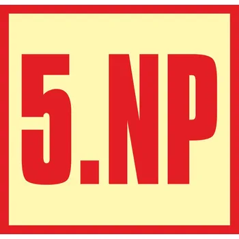 Značení schodiště - 5.NP fotoluminscenční plast 210x210 mm