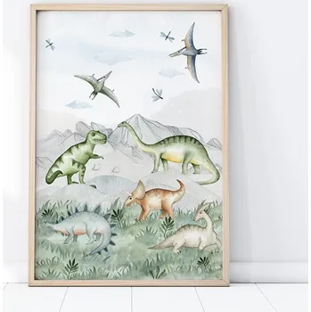 Yokodesign Plakát - Dinosauři rozměr: A4, na šířku
