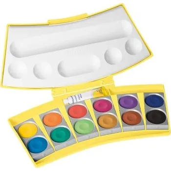 Vodová barva Pelikan Vodové barvy ProColor 12barev, v žlutorůžové krabičce (Herlitz)
