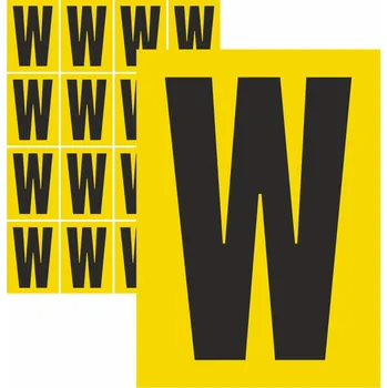 Papír Písmena samolepící W samolepící vinylová fólie 50 mm písmo - aršík 8 ks