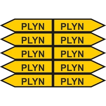 Jednosměrná šipka - Plyn vel.0 Samolepka PVC aršík potrubí velikost 0