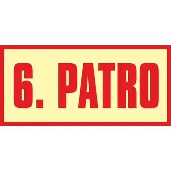 Značení Značení poschodí - 6. patro fotoluminscenční plast 300 x 150 mm