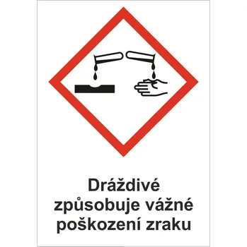 Dráždivé, způsobuje vážné poškození zraku samolepící vinylová fólie A7 (105 x 74 mm)