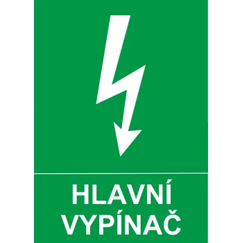 Značení Hlavní vypínač samolepící vinylová fólie A7 (105 x 74 mm)