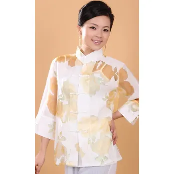 Dámská halenka Halenka-- oranžové květy