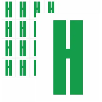 Papír Písmena samolepící zelená H samolepící vinylová fólie 50 mm písmo - aršík 8 ks