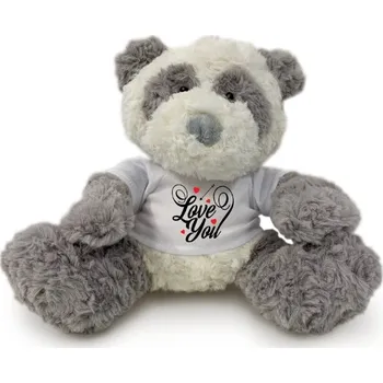 plyšák Panda s potiskem Love you