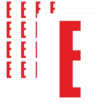 Papír Písmena samolepící červená E samolepící vinylová fólie velikost znaku 150 mm
