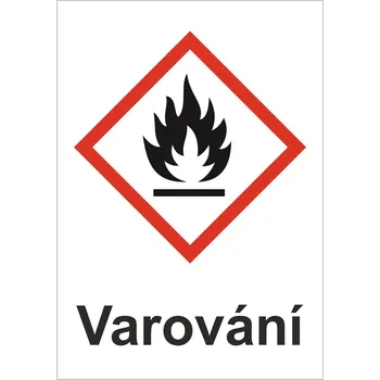 Značení GHS 02 Hořlavé - Varování samolepící vinylová fólie A7 (105 x 74 mm)