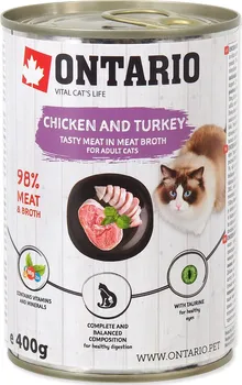 Krmivo pro kočku Ontario Konzerva kuřecí/krůtí/lososový olej