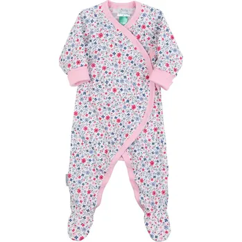Kojenecký overall růžový bavlněný overal s kytičkami