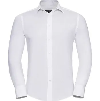 Gastro oděv RUSSELL COLECTION Pánská číšnická košile Russel dlouhý rukáv slim fit hnědá,4XL B-946M-32-4XL