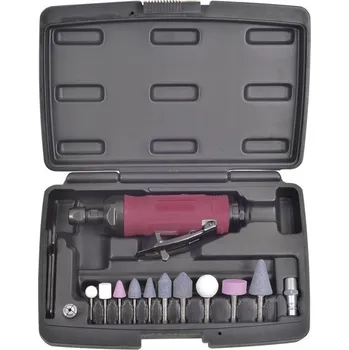 přímá bruska KRAFTWERKTOOLS Pneumatická bruska přímá 6mm / 1/4" 25000rpm s brusnými tělísky 15ks