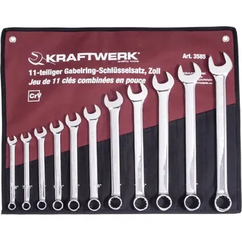Ruční nářadí KRAFTWERKTOOLS BEST OF KW: Souprava klíčů očkoplochých 3/8" - 1" 11ks - taška