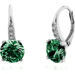 Klenoty Budín stříbrné rhodiované náušnice se zirkony (tmavě zelené) JVD SVLE0347XF3Z30M (Klenoty Budín stříbrné rhodiované náušnice se zirkony (tmavě zelené) JVD SVLE0347XF3Z30M)