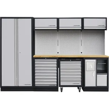 Dílenský stůl KRAFTWERKTOOLS BEST OF KW: MOBILIO - pracovní stěna 2955 x 458 x 2000mm Multiplex