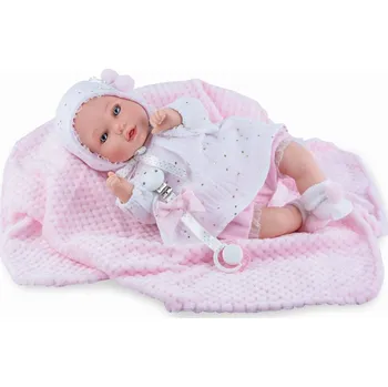 Panenka Realistické miminko - holčička Albína na dečce od španělské firmy Marina & Pau (Petite - 40 cm)