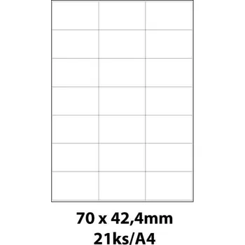 Samolepící etiketa Print etikety Emy 70x42,4 mm, 21ks/arch, 100 archů, samolepící