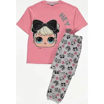 Dívčí pyžamo GEORGE DÍVČÍ PYŽAMO "L.O.L. DOLL" Barva: růžová, Velikost: 8-9 let (134)