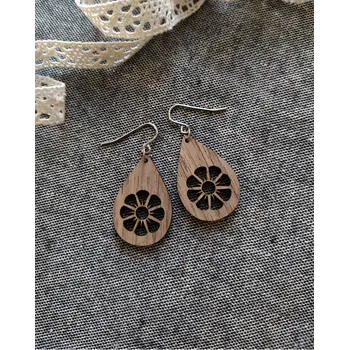 Náušnice art-wood.cz Dřevěné náušnice - Svět jako květ