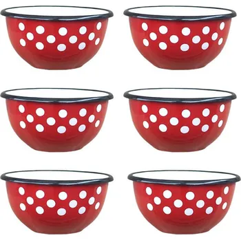 Souprava smaltovaných misek, průměr 18 cm 6 ks