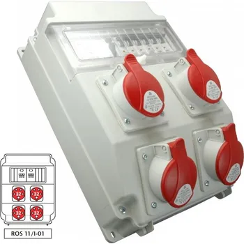 Rozvaděč Zásuvková rozvodnice ROS 11/I-01 4x3253, jištěná, IP54 (SEZ ROS 11/I-01)