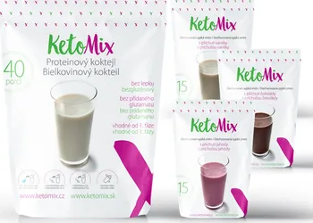 Keto dieta KetoMix Proteinový koktejl 1335 g čokoláda, vanilka a jahoda 