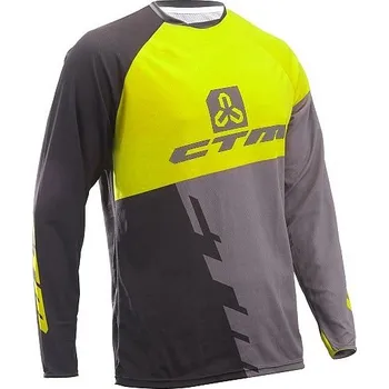 cyklistický dres dres CTM Enduro Line LS - Black/Yellow L
