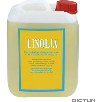 Olej na dřevo Dictum 705269 - Linolja® Organic Swedish Linseed Oil, Cold-Bleached, 5 l - Olej
