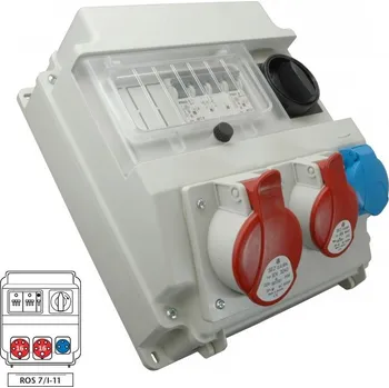 Rozvaděč Zásuvková rozvodnice ROS 7/I-11 2x1653+1x230V, jištěná, se spínačem, IP54 (SEZ ROS 7/I-11)