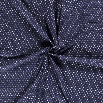 Bavlněné plátno lebky na modré drobný vzor