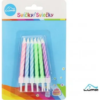 Svíčka Svíčka 12ks, SPIRÁLA barevná LUMA