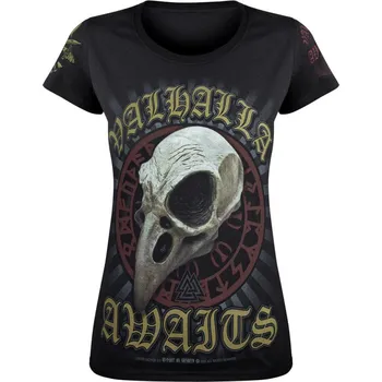 Dámské tričko tričko dámské - CROW SKULL - VICTORY OR VALHALLA - VOV025DA