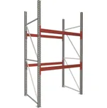 Paletový regál MULTIPAL, v x h: 2700 x 1100 mm, 2 páry nosníků 1825 mm, nosnost buňky 2200 kg, základní
