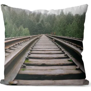 Dekorativní polštářek Polštář Koleje (Velikost: 40 x 40 cm)