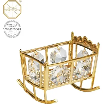 Figurka Designová figurka KOLÉBKA s bílými krystaly v dárkové krabičce - 4*5,5 cm