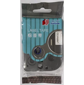 Pásek do tiskárny Samolepicí páska Supvan L-222E, 9mm x 8m, červený tisk / bílý podklad, laminovaná