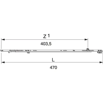 Příslušenství k oknu MACO Střední závora 1280 1I-S, MM FFM 801-1280